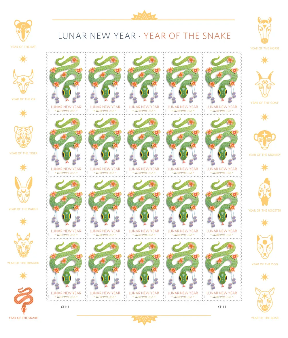 2025 Lunar New Year • Year of the Snake Forever First Class Postage Stamps